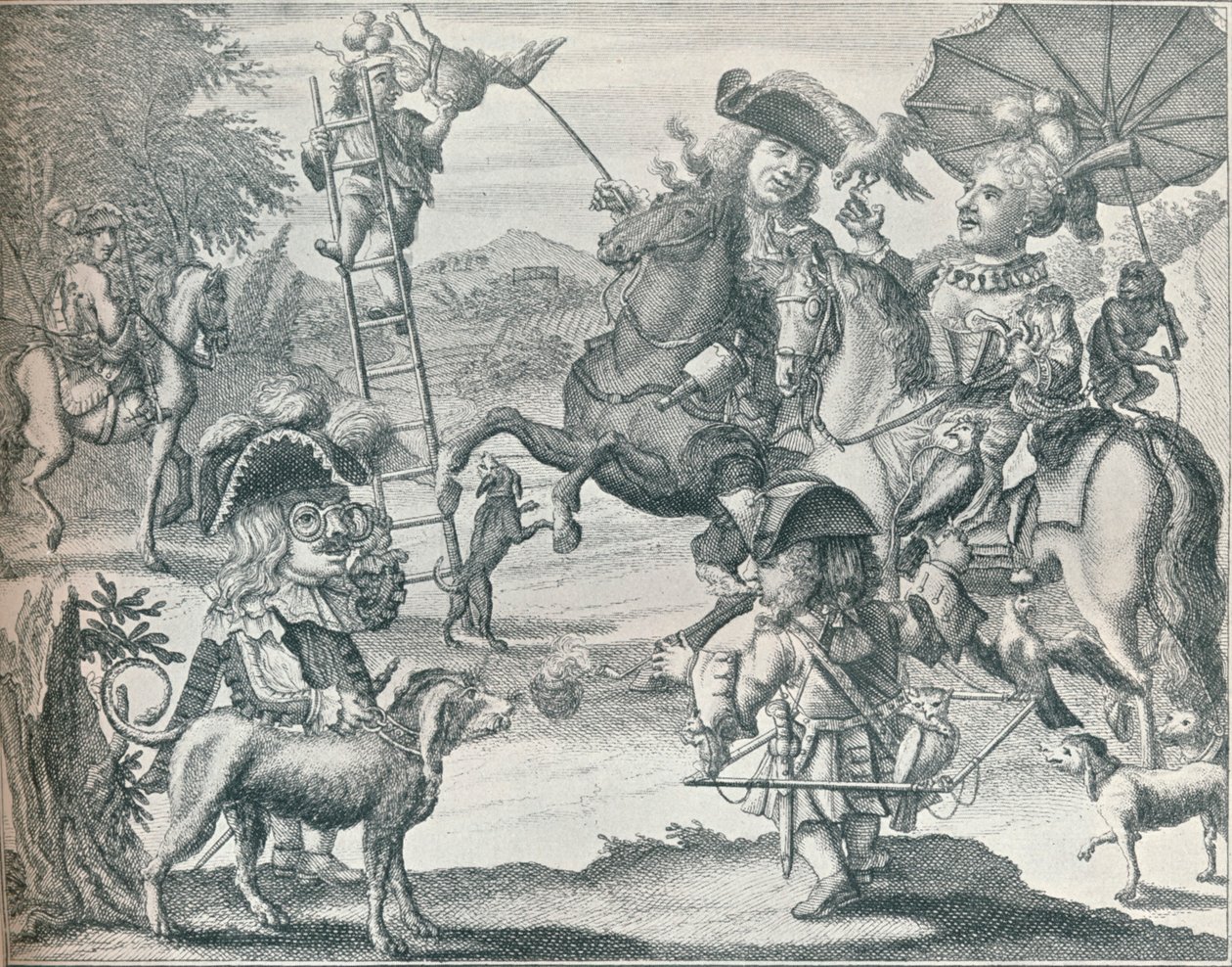 Dutch Skit on Falconry, c1716, 1916 tekijältä Unbekannt