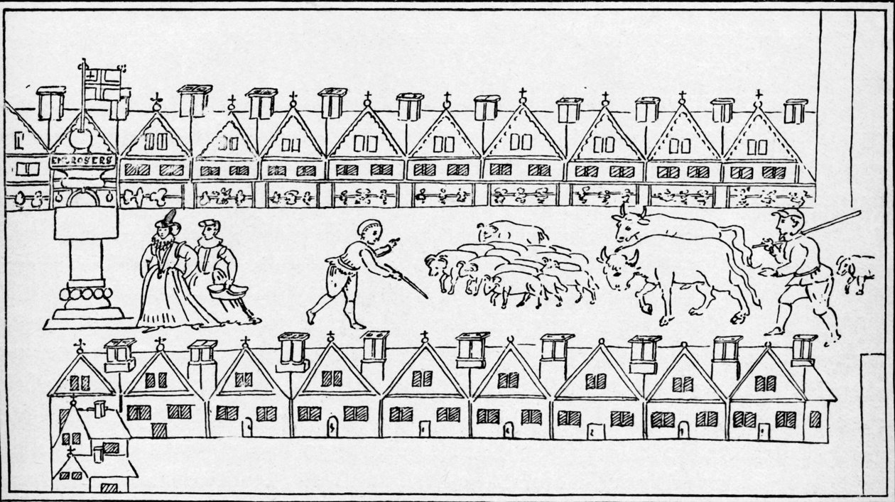 Eastcheap Market, Lontoo, c1598 1904 tekijältä Unbekannt