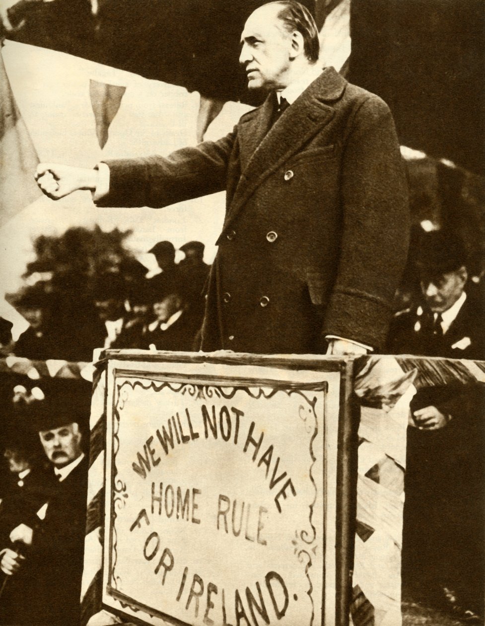 Edward Carson pitämässä puhetta, 1912, 1935. tekijältä Unbekannt