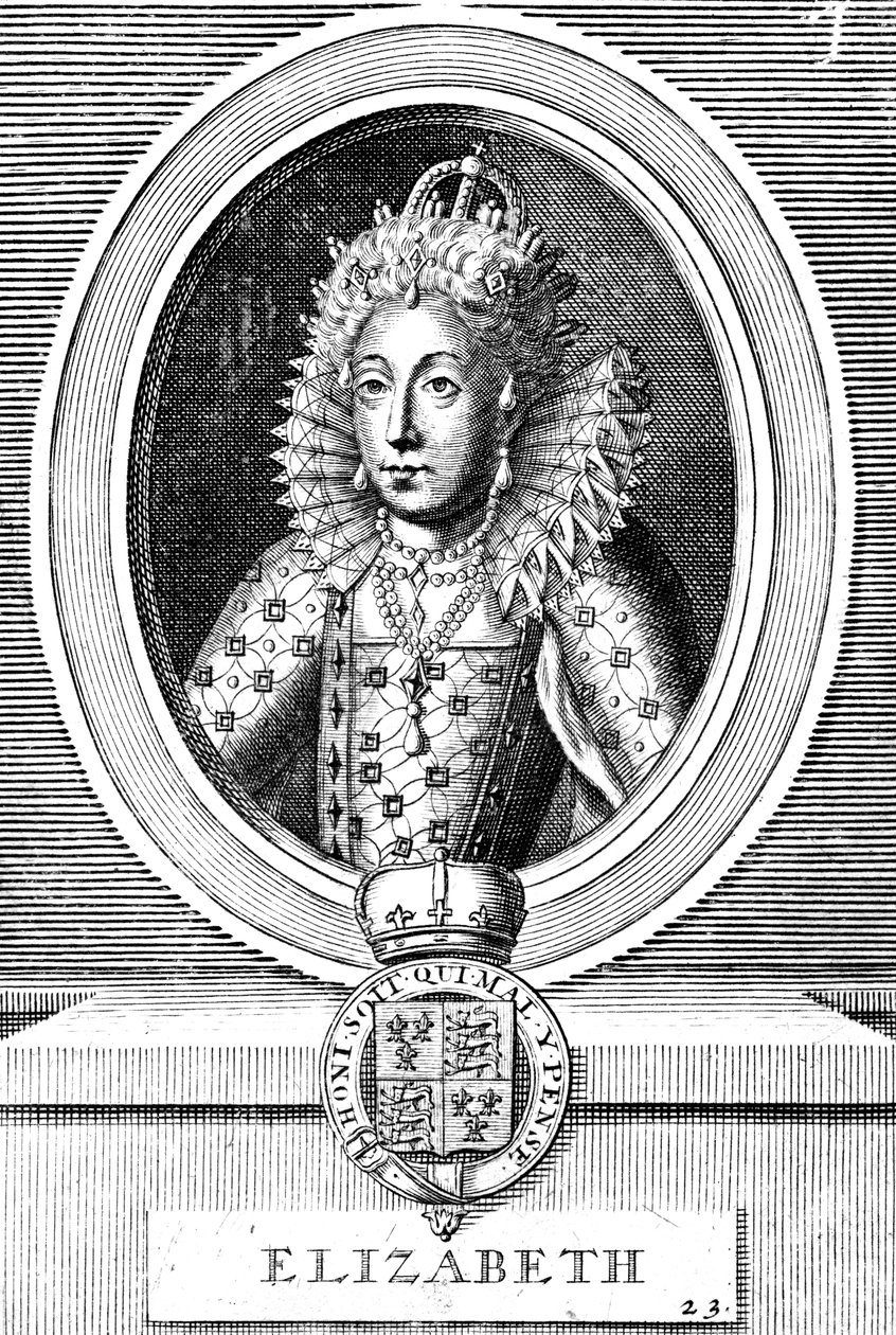 Elizabeth I, Englannin ja Irlannin kuningatar tekijältä Unbekannt