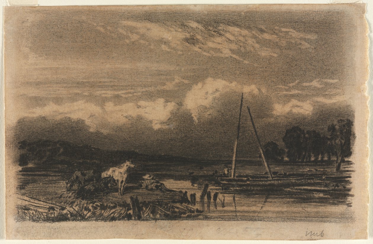 Englantilainen näkymä Jules Duprén mukaan, 1800-luku. tekijältä Unbekannt
