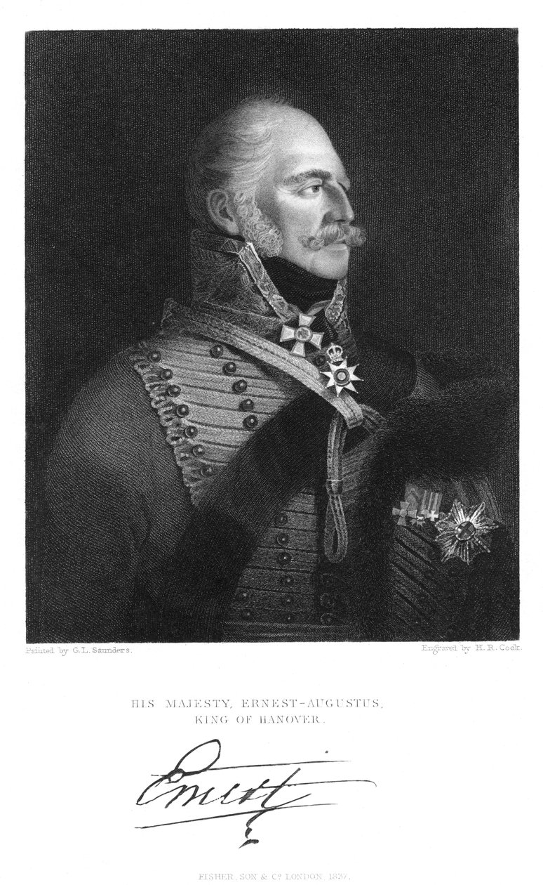 Ernest Augustus, Hannoverin kuningas, 1837 tekijältä Unbekannt