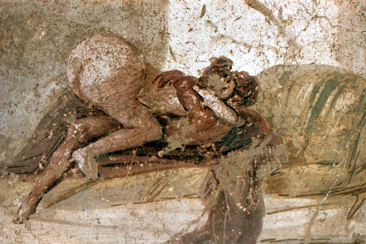 Eroottinen seinämaalaus, Pompei, Italia tekijältä Unbekannt