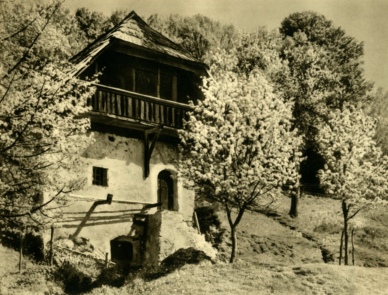 Maalaistalo, Kärnten, Itävalta, vuodelta 1935. tekijältä Unbekannt