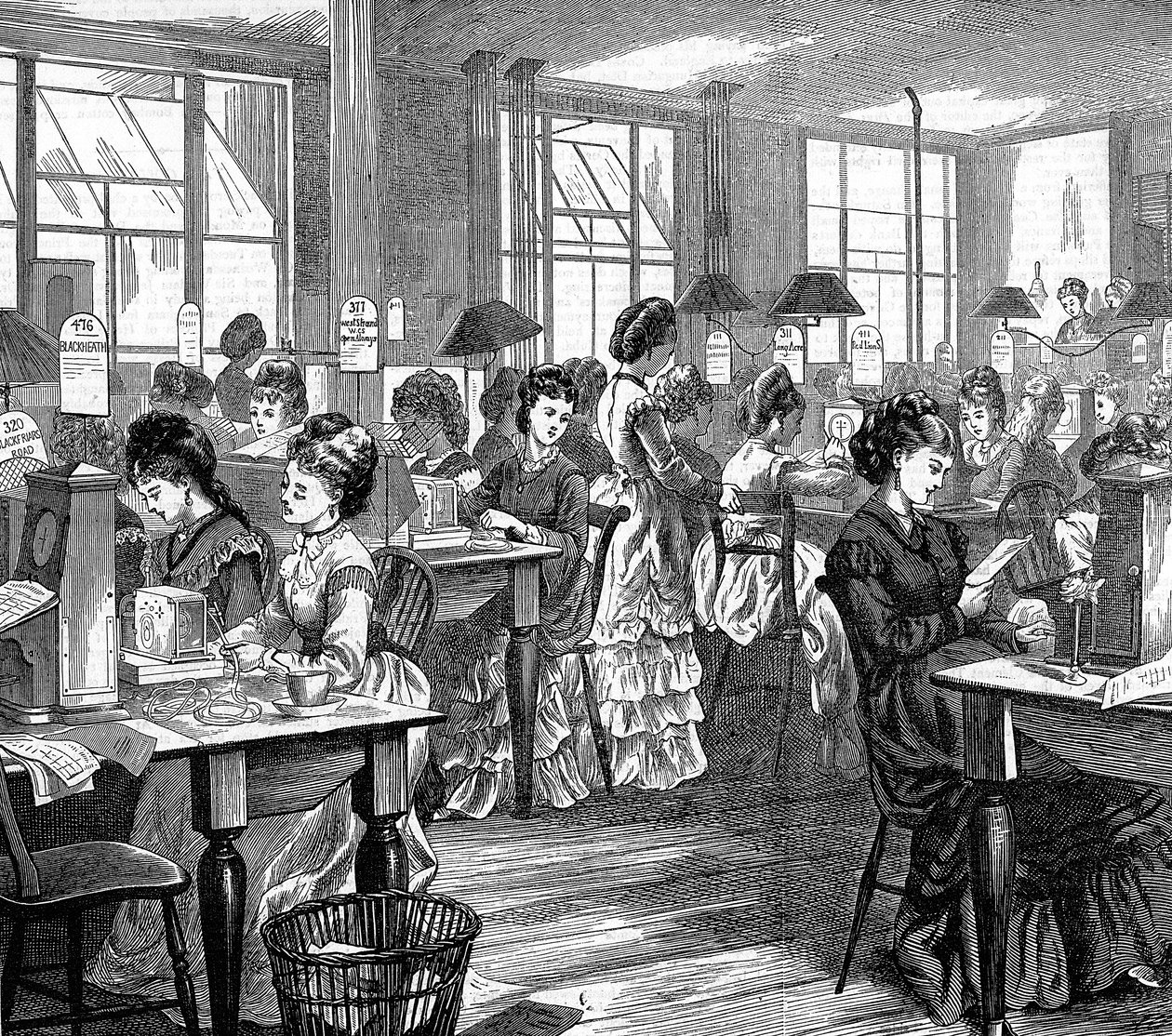 Naispuoliset lennätintyöntekijät, 1871 tekijältä Unbekannt