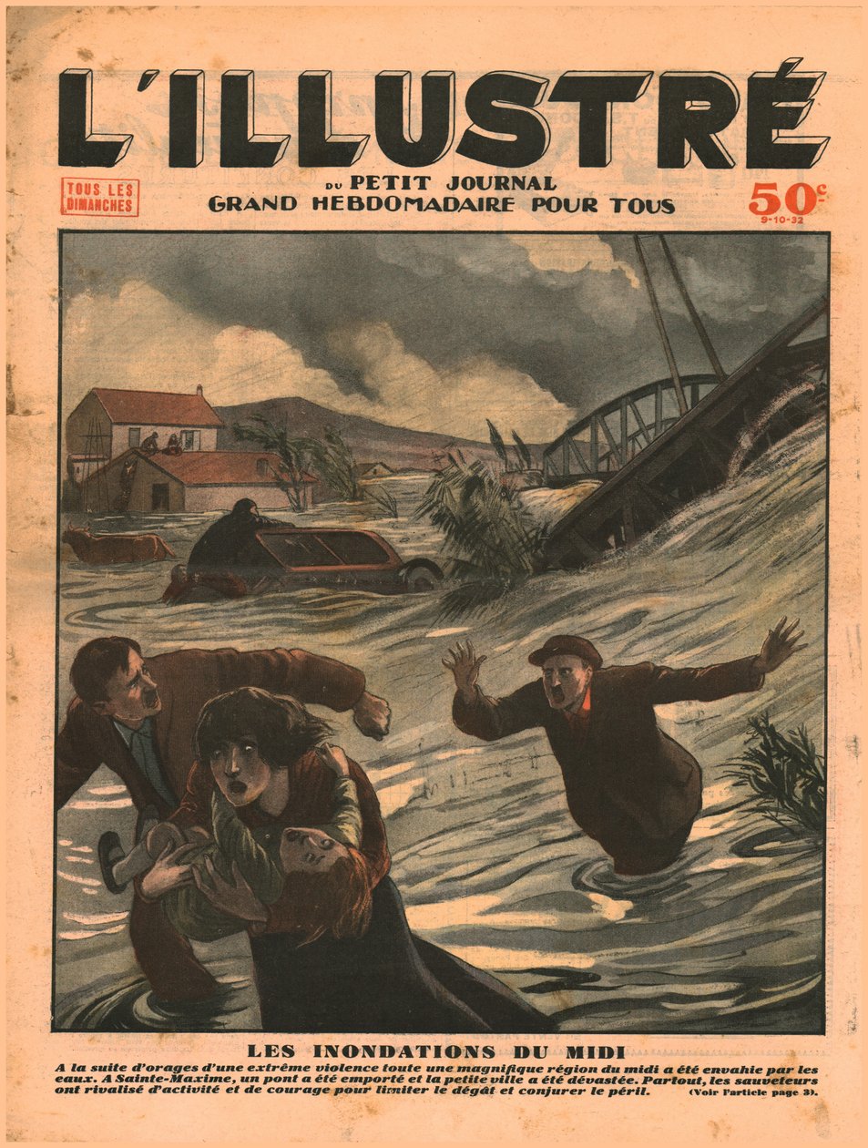 Tulvat Etelä-Ranskassa 1932. tekijältä Unbekannt