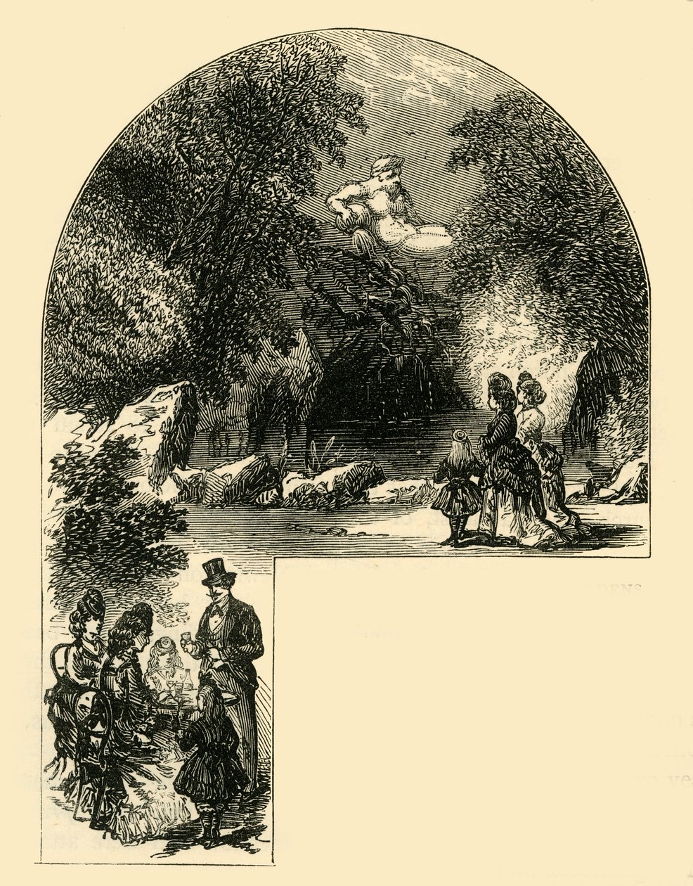 Suihkulähde Surrey Gardensissa, vuodelta 1878. tekijältä Unbekannt