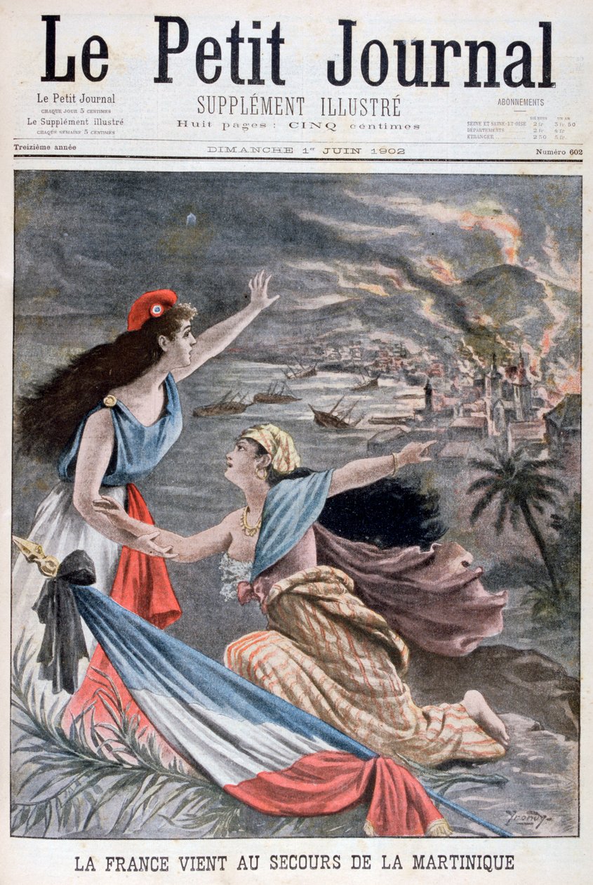 Ranska avustaa Martiniquea, 1902 tekijältä Unbekannt