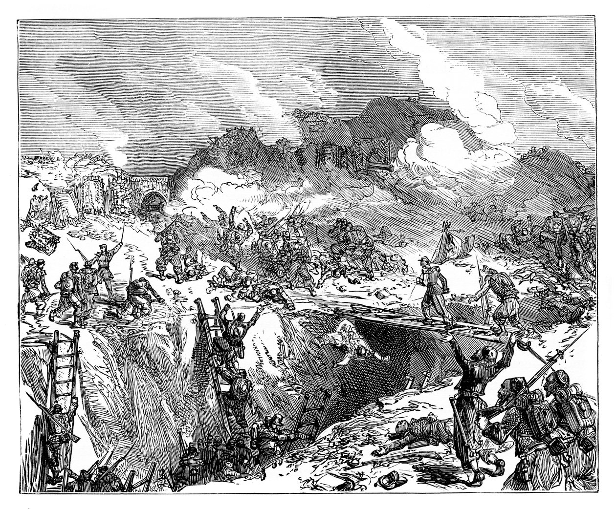 Ranskan hyökkäys Malakoffiin 1800-luvulla tekijältä Unbekannt