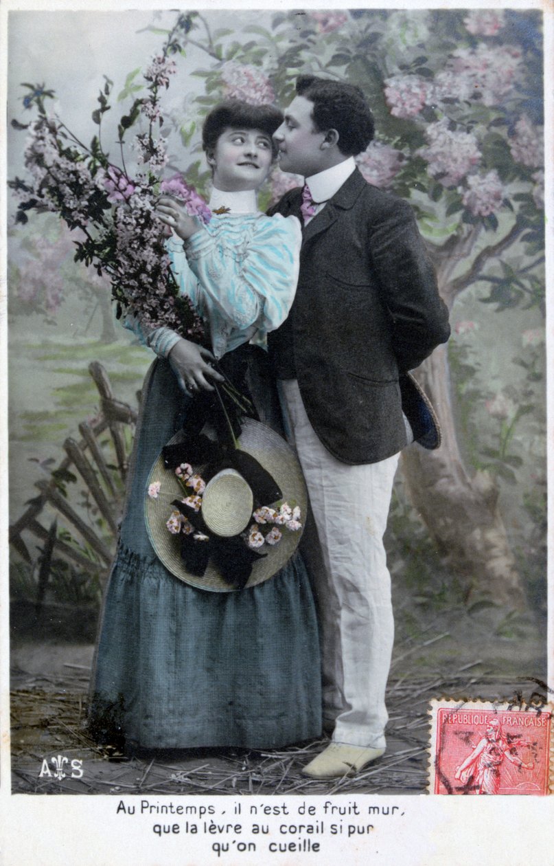 Ranskalainen romanttinen postikortti, c1900 tekijältä Unbekannt