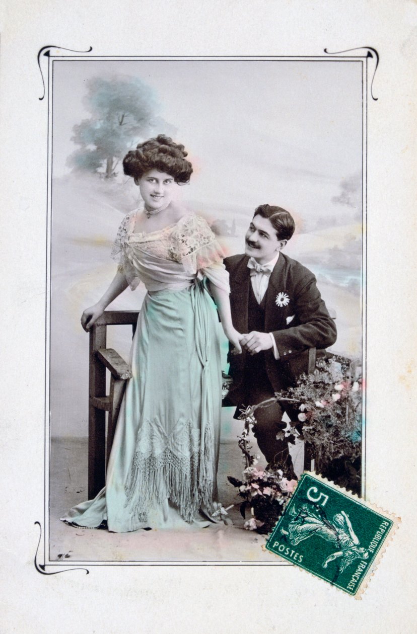 Ranskalainen romanttinen postikortti, c1900 tekijältä Unbekannt