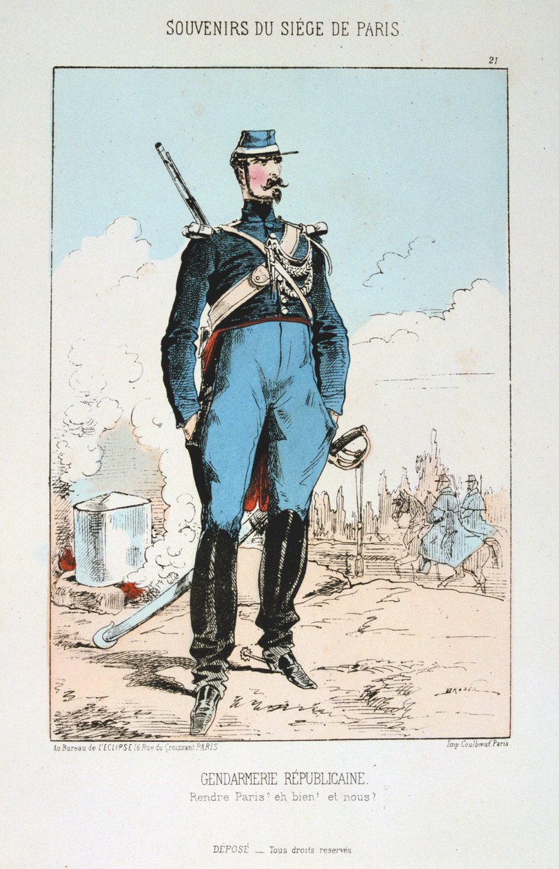 Gendarmerie Republicaine, Pariisin piiritys, Ranskan ja Preussin sota, 1870-1871. tekijältä Unbekannt