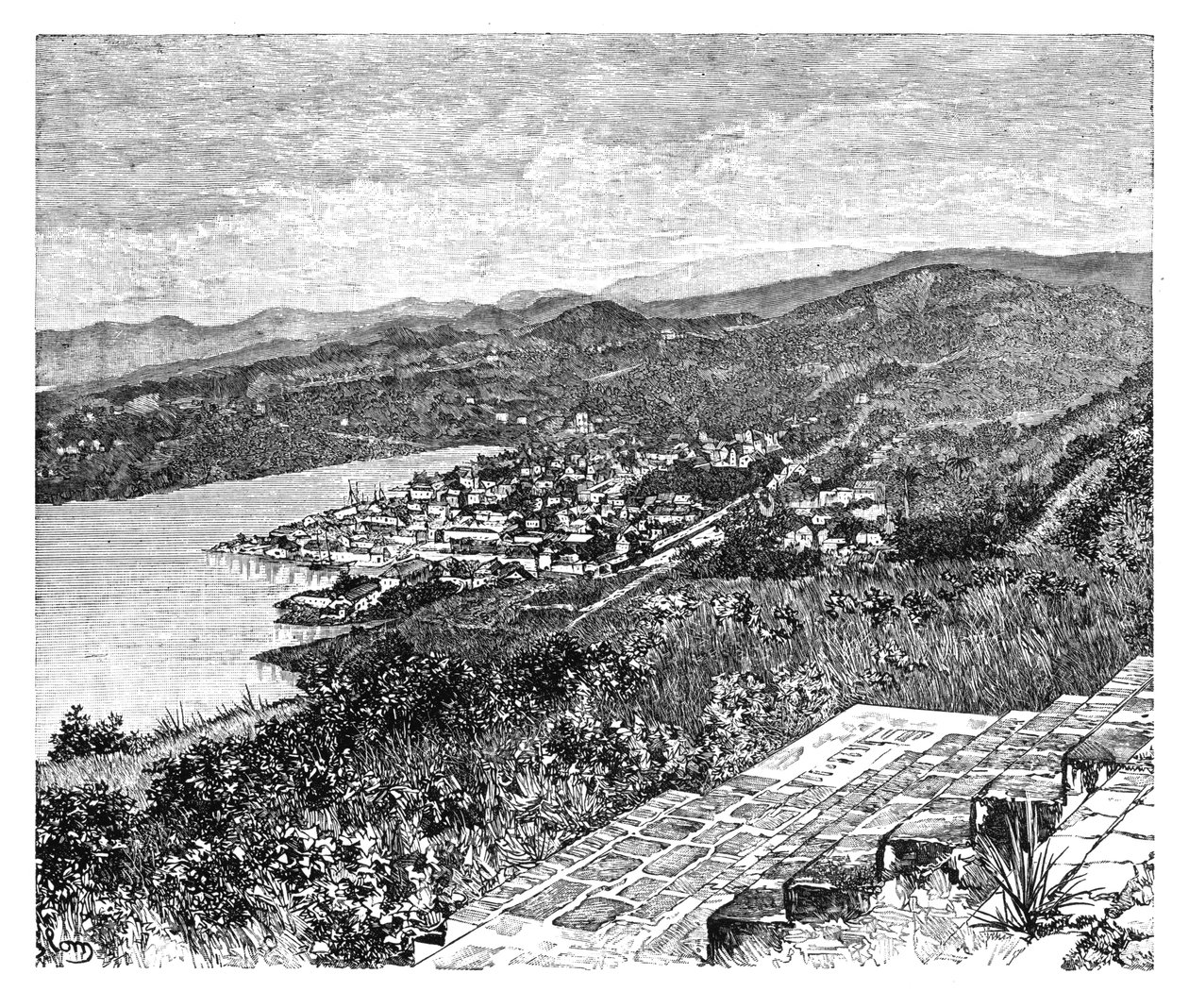 Yleisnäkymä Castriesista, St Lucian saari, c1890 tekijältä Unbekannt