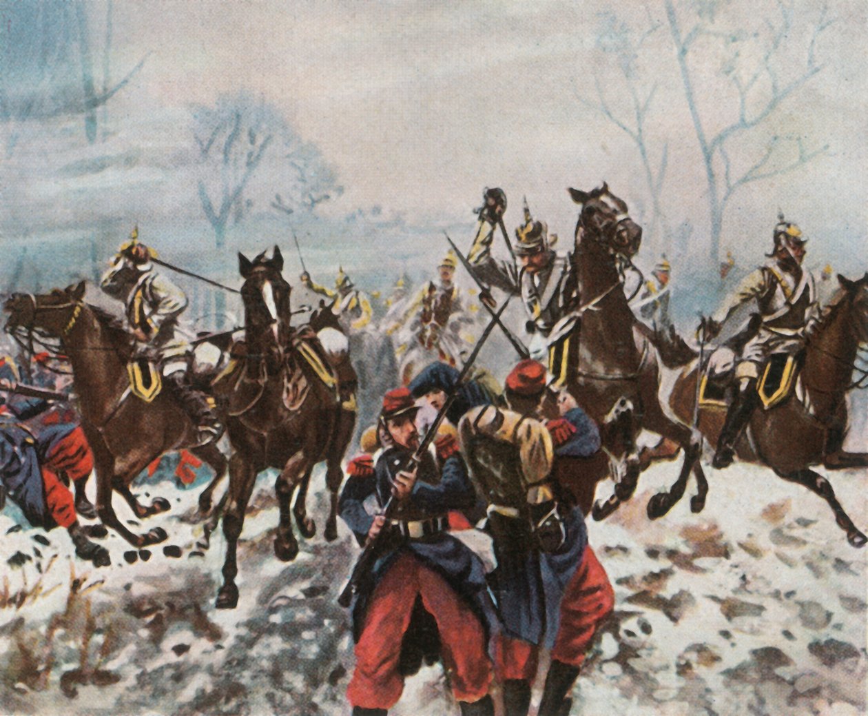 Saksalaiset cuirassiers Poupryssa, 2. joulukuuta 1870, 1936. tekijältä Unbekannt