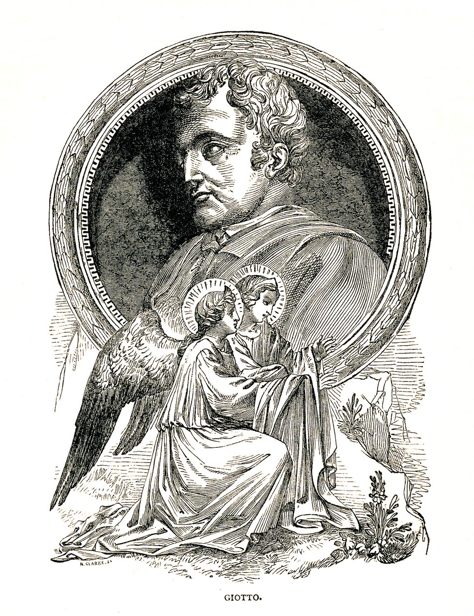 Giotto di Bondone, italialainen taidemaalari ja arkkitehti, 1893 tekijältä Unbekannt