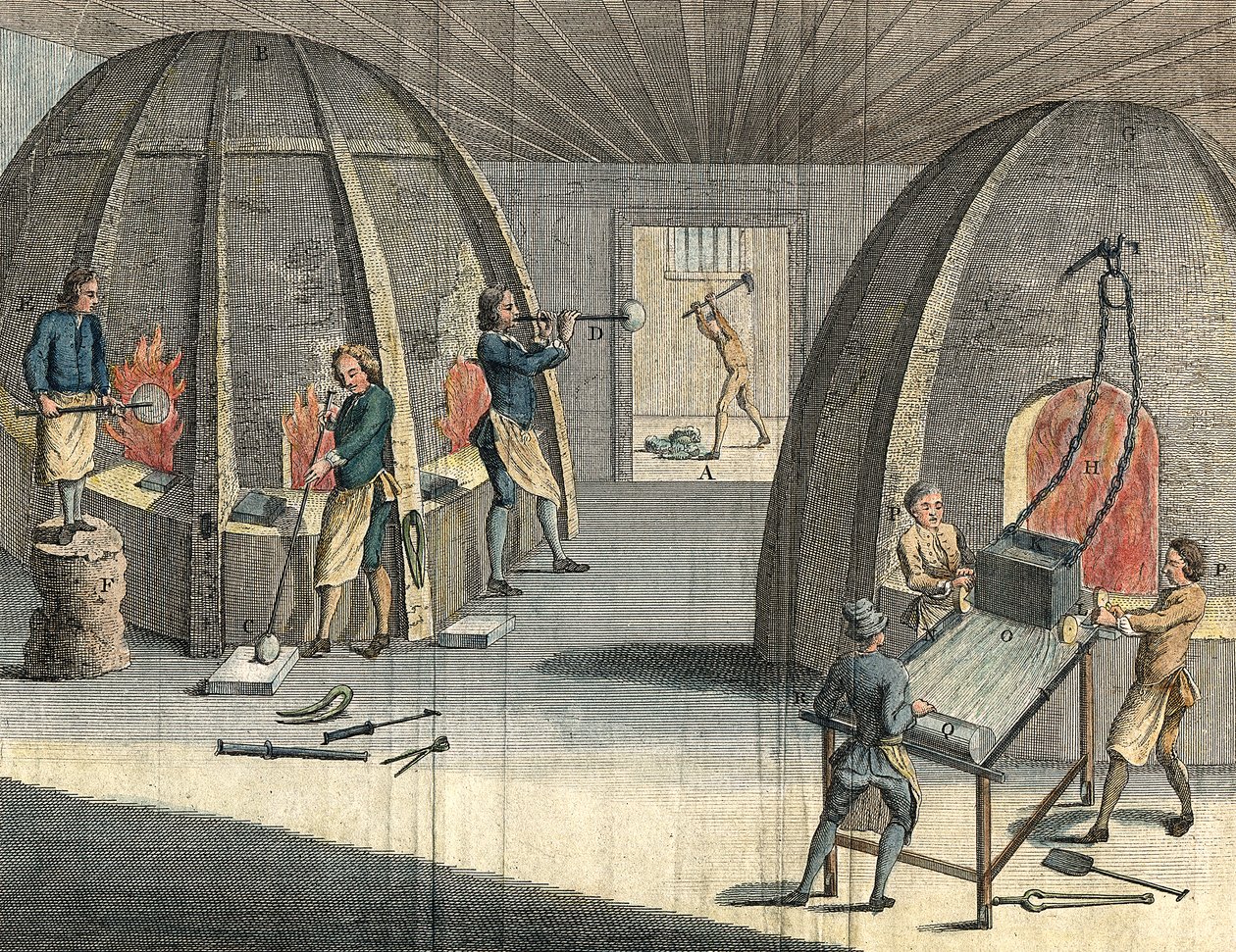 Lasinvalmistus, 1760 tekijältä Unbekannt