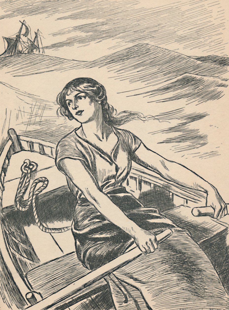 Grace Darling Rows Out To The Wreck, c1907 tekijältä Unbekannt