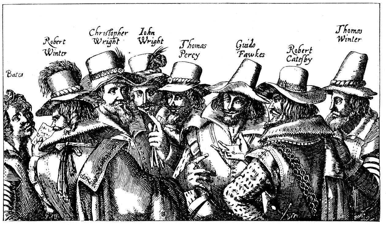 Guy Fawkes ja ruutipiirturit, 1605 tekijältä Unbekannt