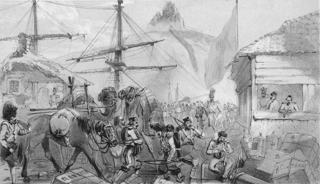 Balaklavan satama. Laskeutumispaikka, 1850-luku. tekijältä Unbekannt