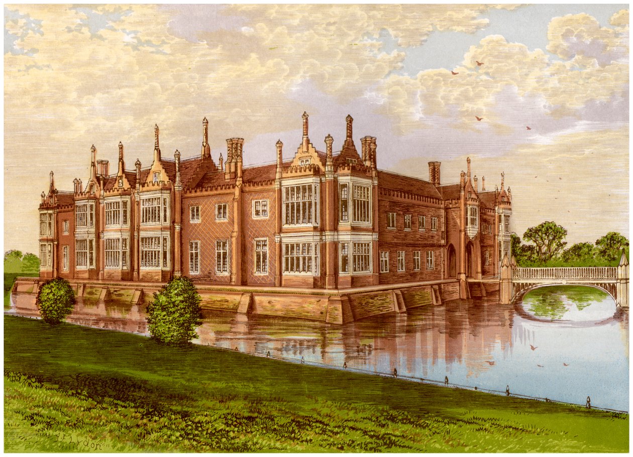Helmingham Hall, Suffolk, paroni Tollemachen koti, vuodelta 1880 tekijältä Unbekannt