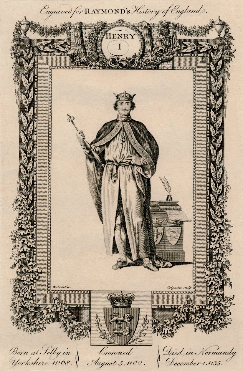 Henrik I, 1068-1135, c1787 tekijältä Unbekannt