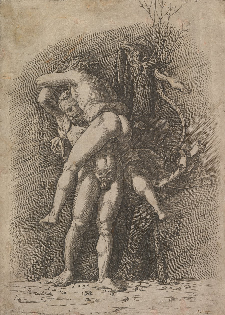 Hercules ja Antaeus, n. 1497. tekijältä Unbekannt
