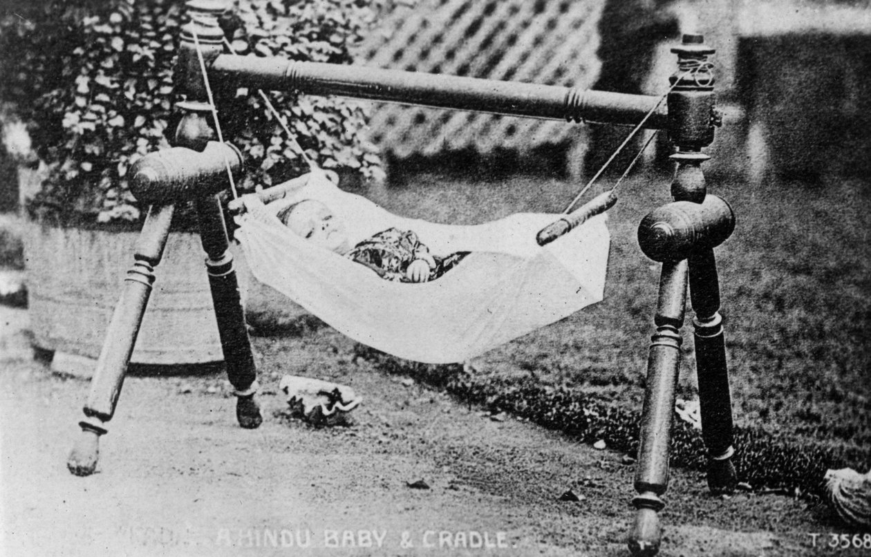 Hindu vauva ja kehto, Intia, 1900-luku tekijältä Unbekannt
