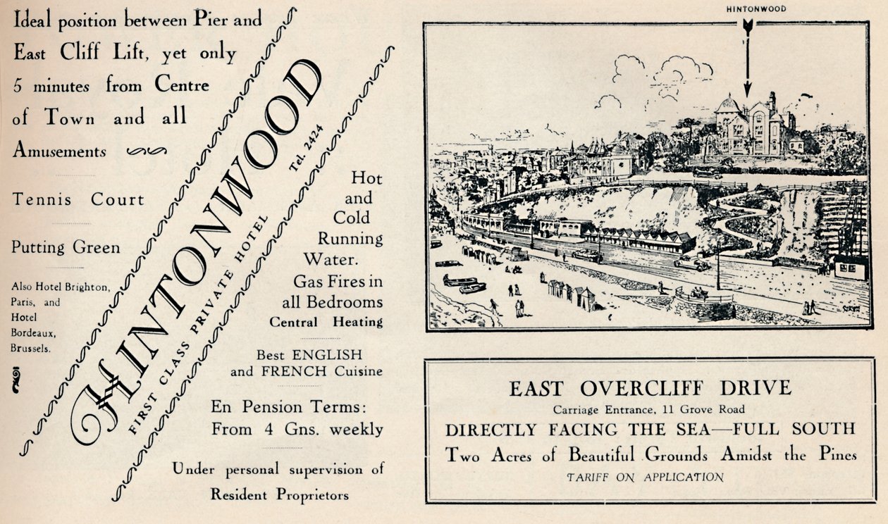Hintonwood - Ensiluokkainen yksityinen hotelli, 1929 tekijältä Unbekannt