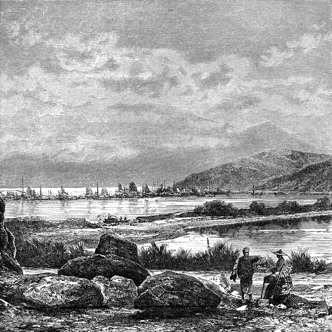 Hongkong, näkymä Kowlunista, 1890 tekijältä Unbekannt