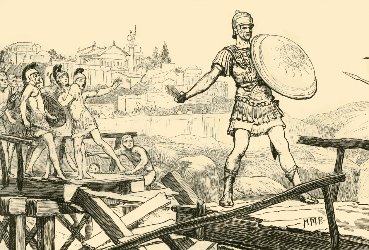 Horatius Cocles puolustamassa siltaa, 1890. tekijältä Unbekannt