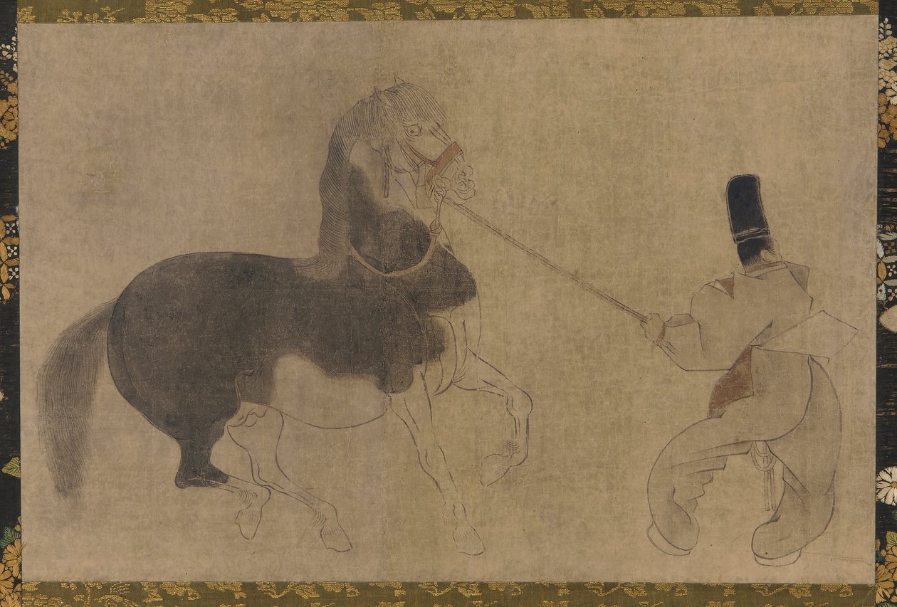 Hevonen ja hoitaja, Momoyama-kausi, 1568-1615. tekijältä Unbekannt