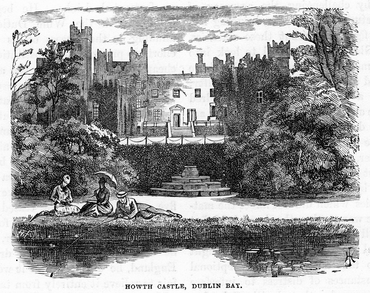 Howthin linna, Dublin Bay, 1800-luku tekijältä Unbekannt