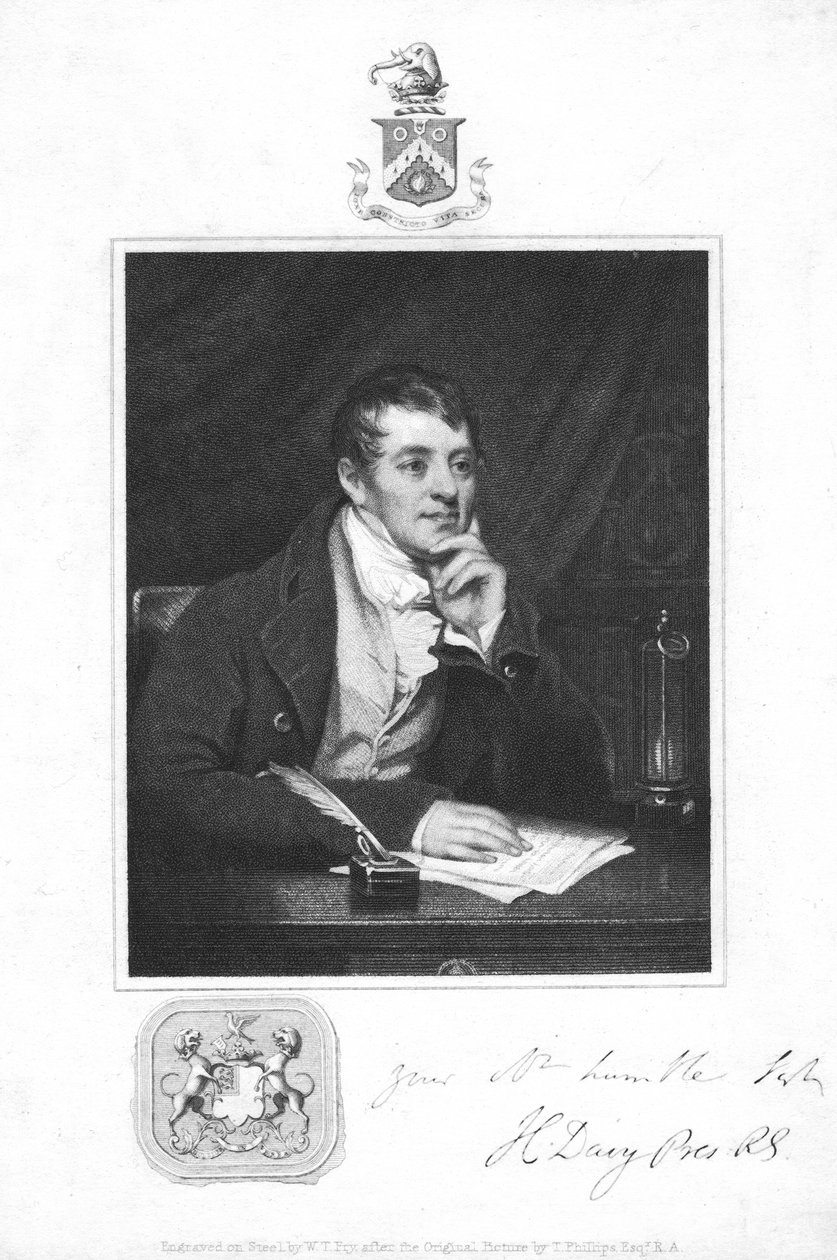 Humphry Davy, englantilainen kemisti, 1821 tekijältä Unbekannt