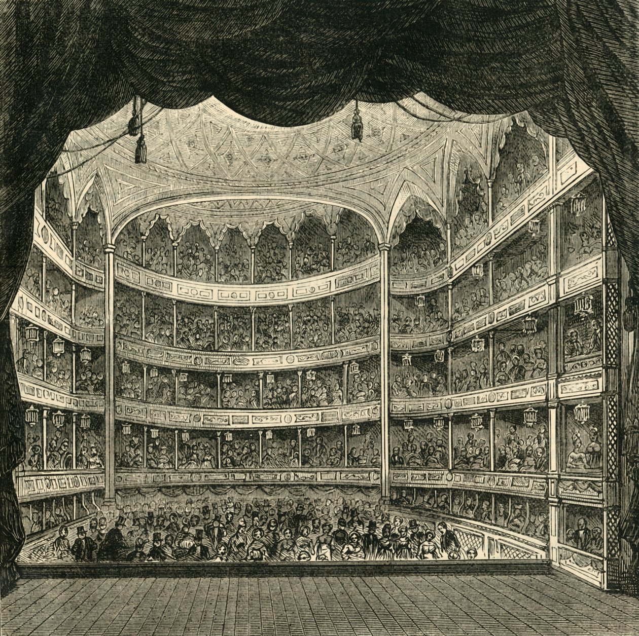 Drury Lane -teatterin sisustus, 1804, 1881. tekijältä Unbekannt