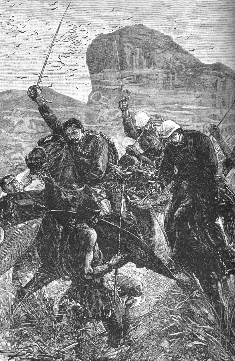 Isandhlwana: The Dash with the Colours, 1879, c1880 tekijältä Unbekannt