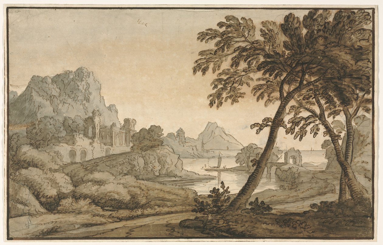 Italian maisema, 1700-luku. tekijältä Unbekannt