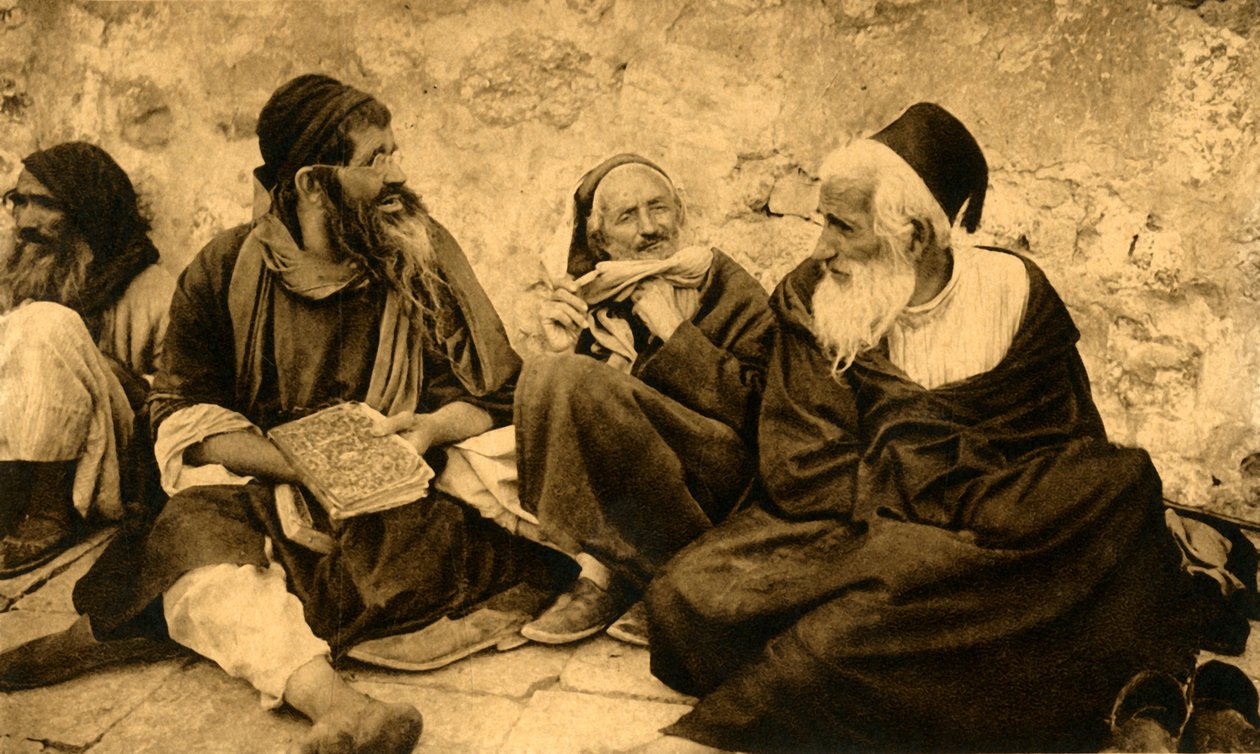 Jerusalem - Juutalaiset itkumuurilla, c1918-c1939. tekijältä Unbekannt
