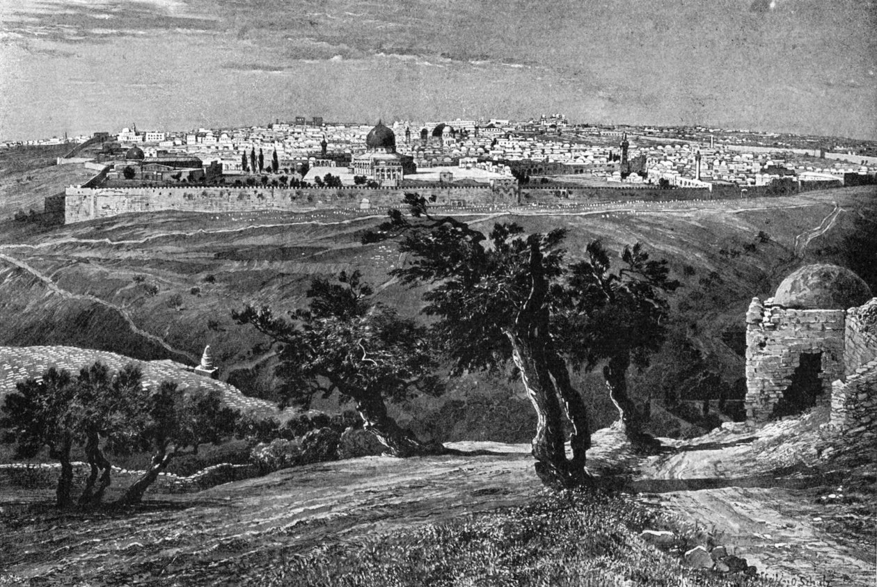 Jerusalem, Öljymäeltä, 1902 tekijältä Unbekannt