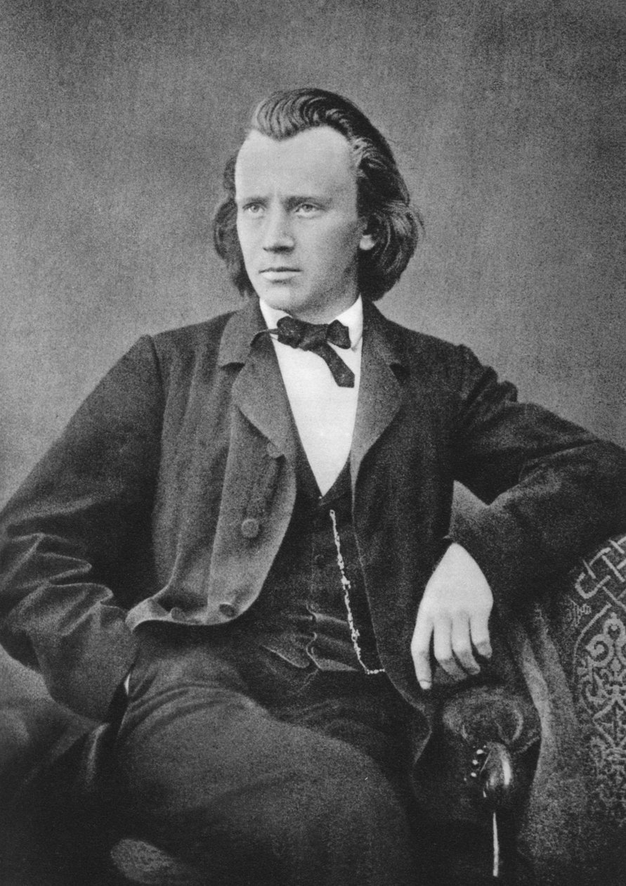 Johannes Brahms 1833-1897, saksalainen säveltäjä ja pianisti, c1866 tekijältä Unbekannt