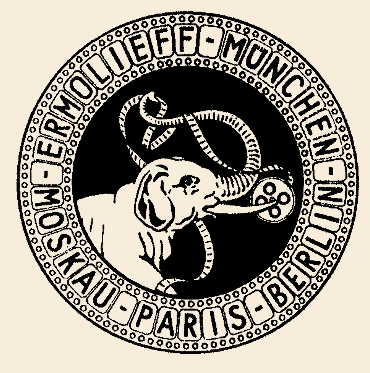 Osakeyhtiön tunnus The Ermolieff-Cinema Company, 1920-1921. tekijältä Unbekannt
