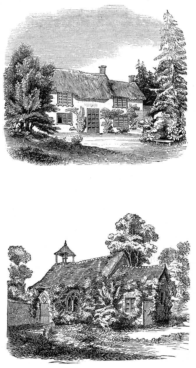 Joseph Addisonsin syntymäpaikka Milstonissa lähellä Amesburya, Wiltshire tekijältä Unbekannt