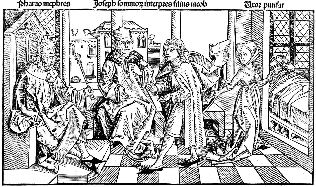 Joosef tulkitsee faraon unta, 1493 tekijältä Unbekannt