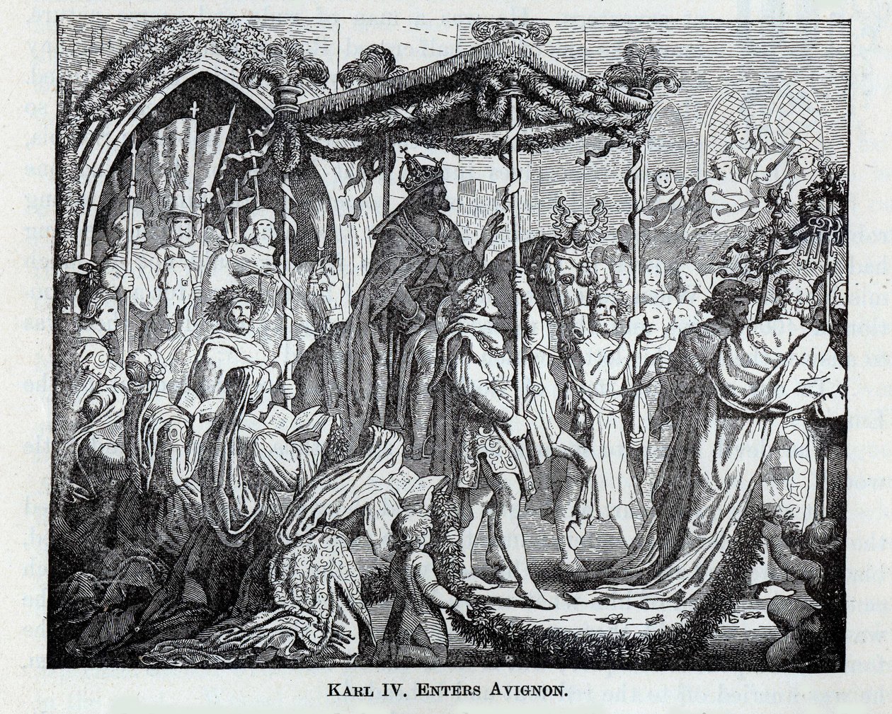 Karl IV saapuu Avignoniin, 1882 tekijältä Unbekannt