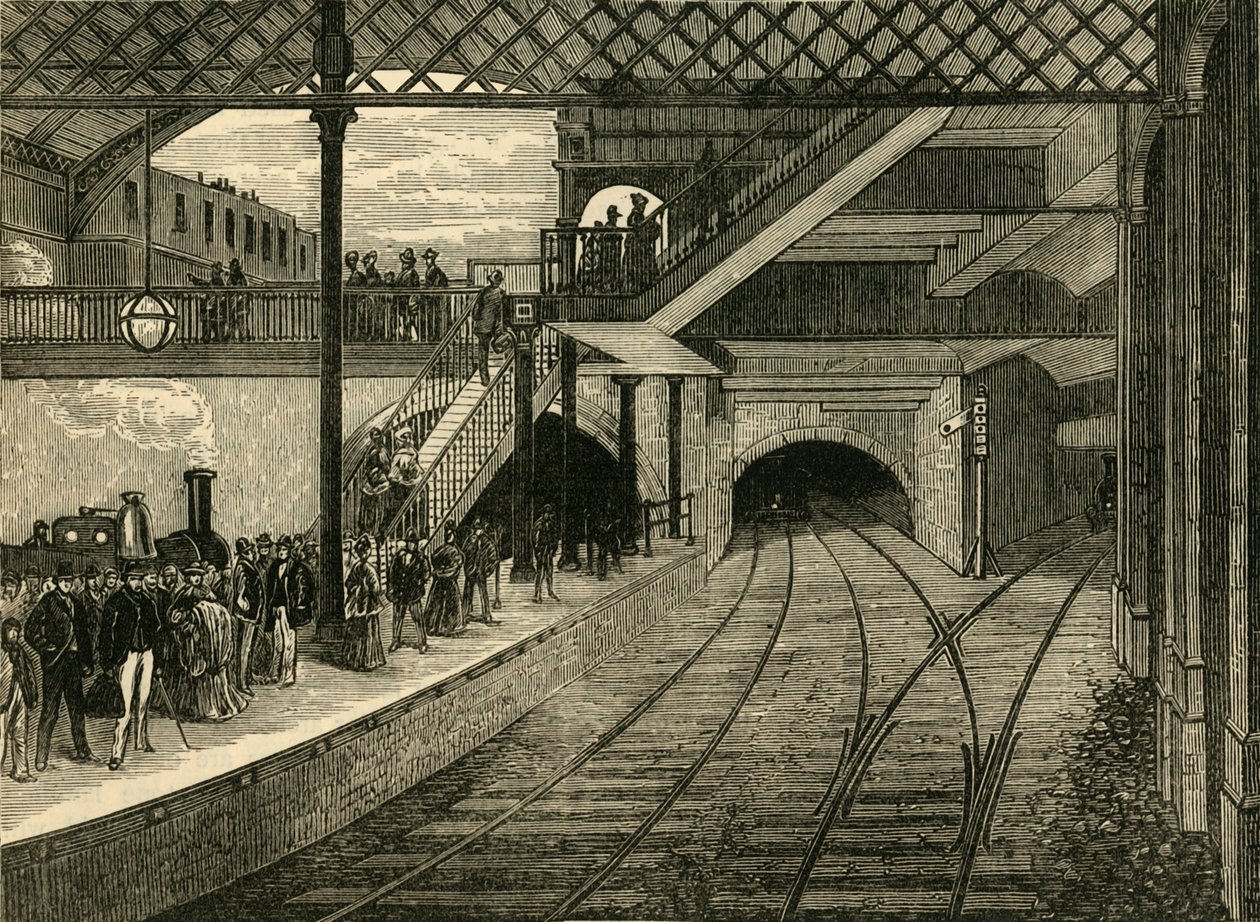 Kings Crossin metroasema vuonna 1868, vuonna 1876. tekijältä Unbekannt