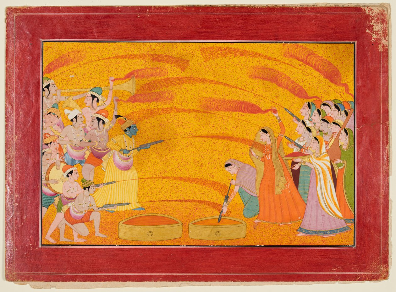 Krishna juhlii Holia, n. 1770. tekijältä Unbekannt