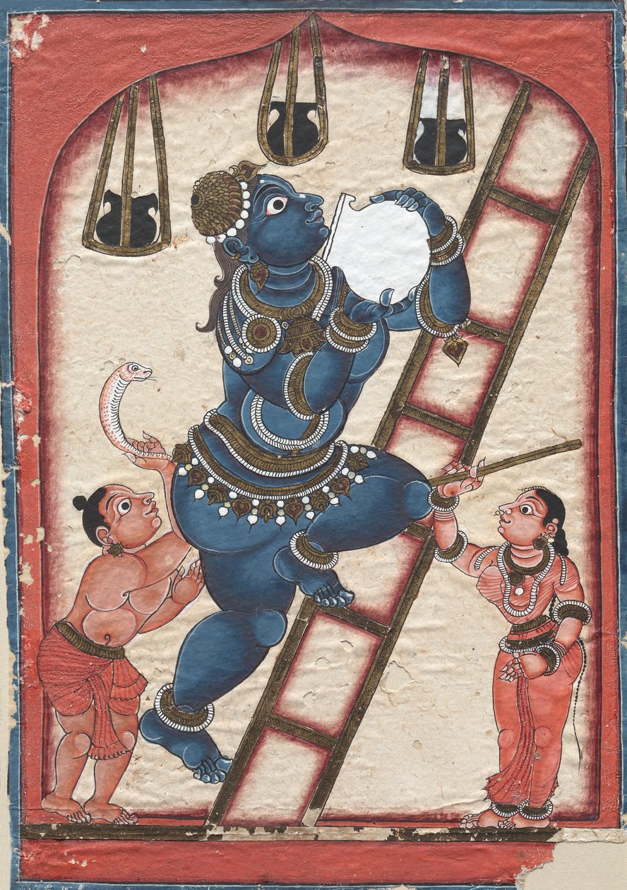 Krishna varastaa rahkaa, 1700-luvun loppu. tekijältä Unbekannt