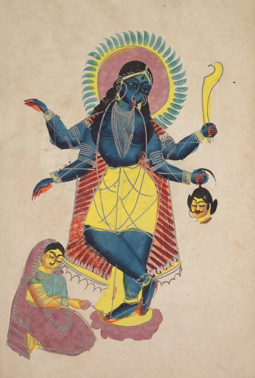 Krishna Kaliina Radhan palvoma, 1800-luku. tekijältä Unbekannt