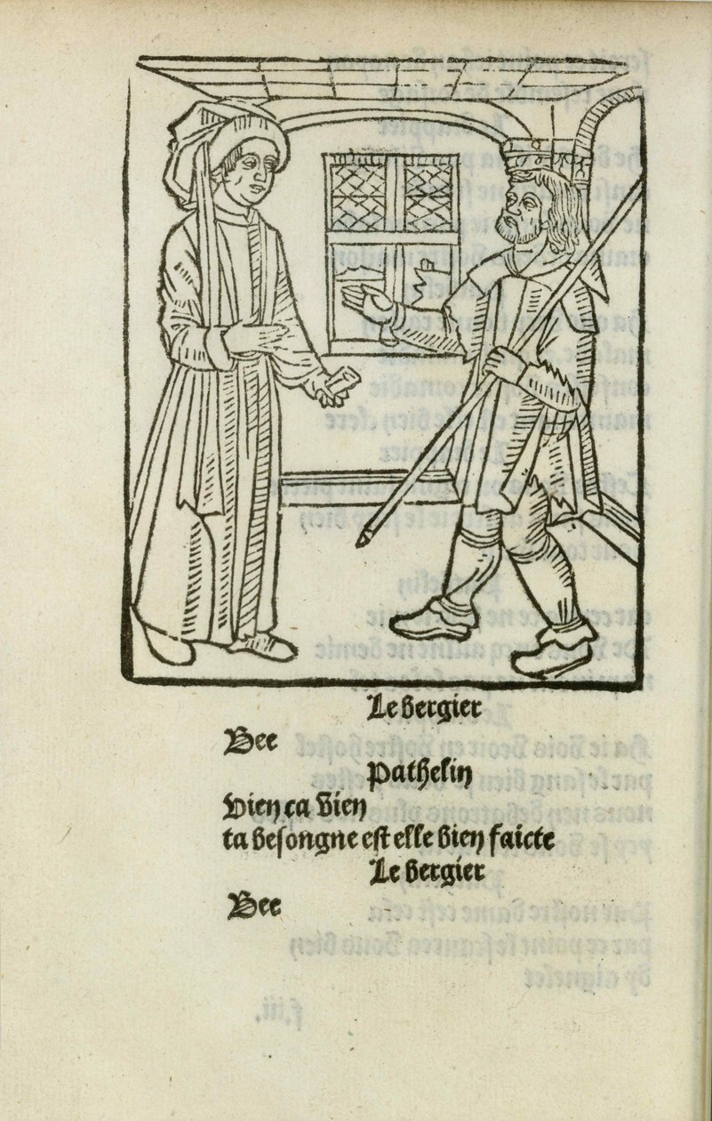 Mestari Pathelinin farssi, n. 1490. tekijältä Unbekannt