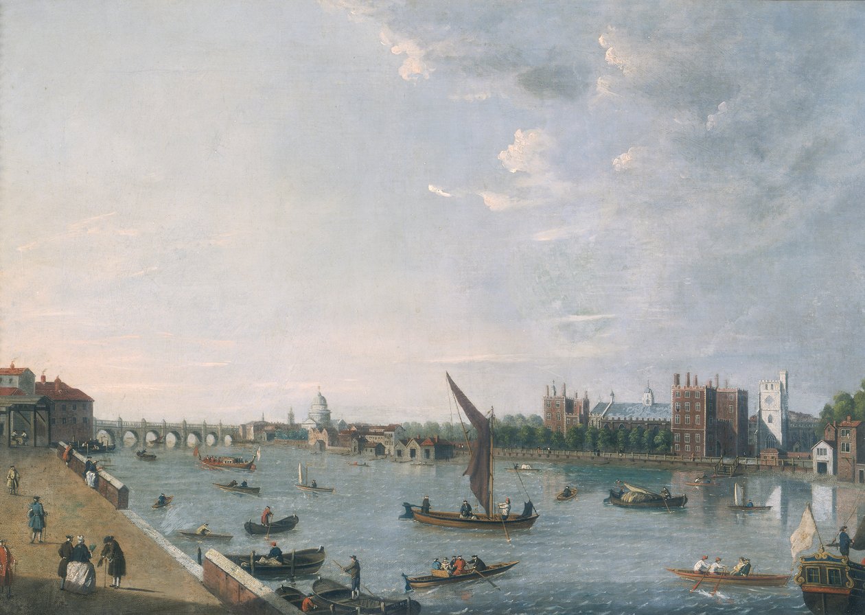 "Lambeth Palace from Horseferry", c1750 tekijältä Unbekannt