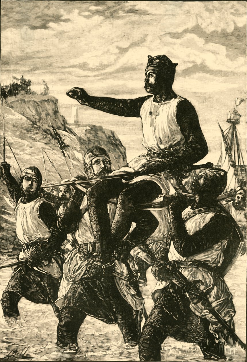 Roger Guiscardin maihinnousu Sisiliassa, 1057, 1890. tekijältä Unbekannt